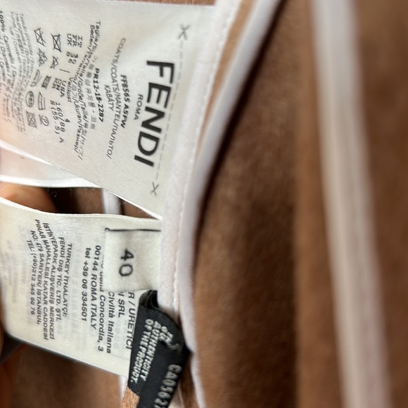 FENDI jacket teddy coat 38 40 small faux shearling logo women’s wool blazer - Picture 12 of 16